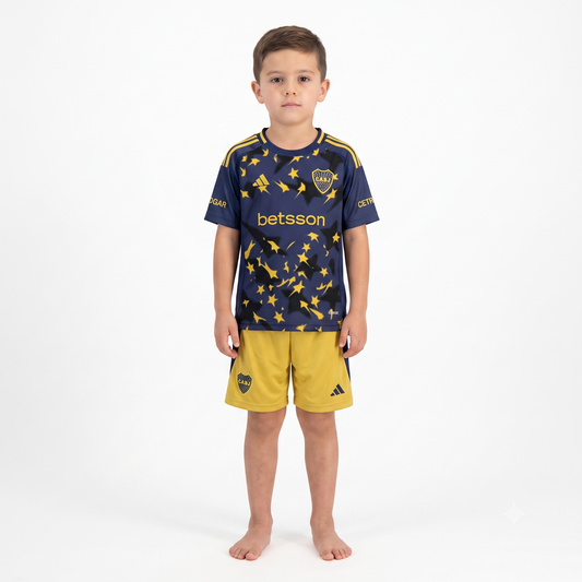 Kit Infantil Boca JRS Third 25/26  - Azul Escuro