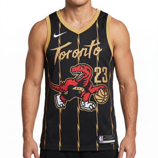 Regata Toronto Raptors Masculina - Preto e Dourado