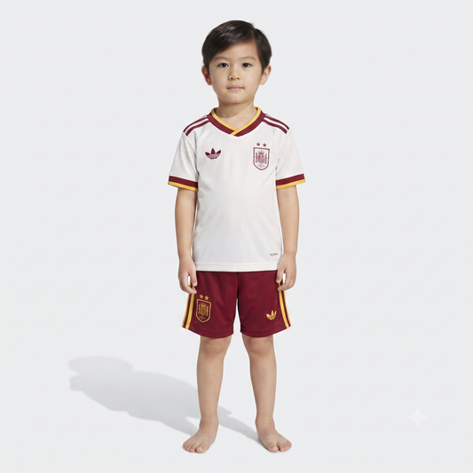 Kit Infantil Espanha Away Duas Estrelas 26/27 - Bege