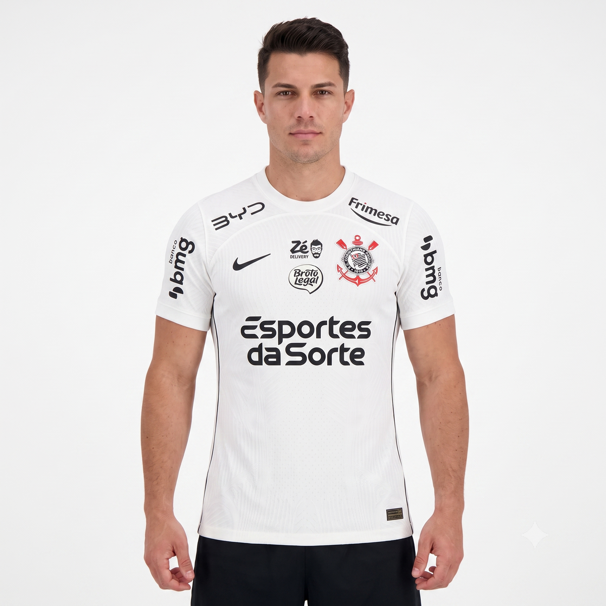 Corinthians Home 26/27 Jogador Com Patrocínios Nike  - Branca