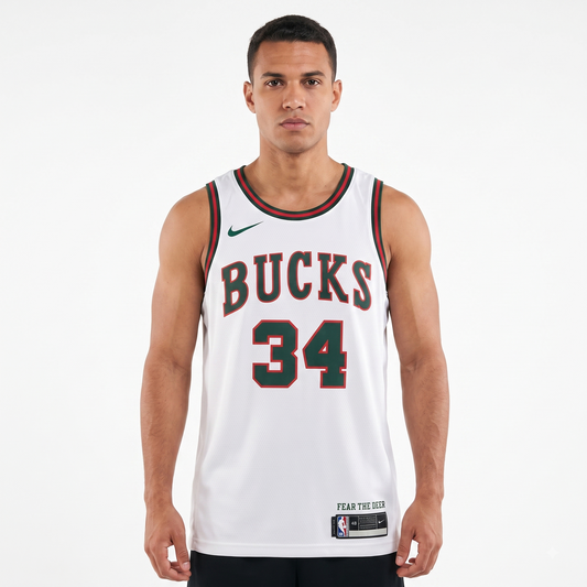Regata Milwaukee Bucks Masculina - Branca