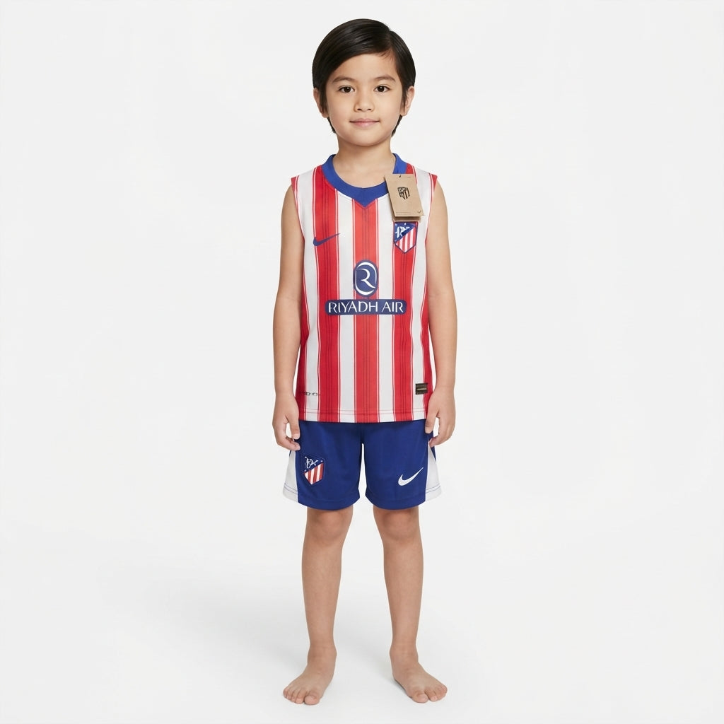 Kit Infantil Regata Atletico de Madrid Home 26/27 - Vermelho e Branca