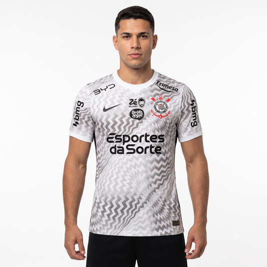 Corinthians Goleiro 26/27 Jogador Com Patrocínios Nike  - Cinza