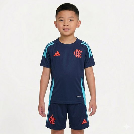 Kit Infantil Flamengo Treino 25/26 - Azul