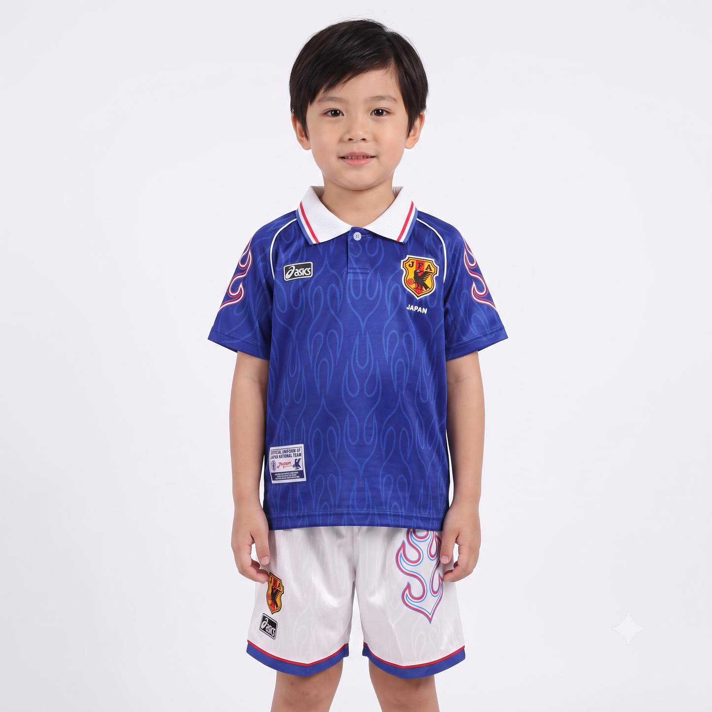 Kit Infantil Japão Home Retro 1998 Asics - Azul