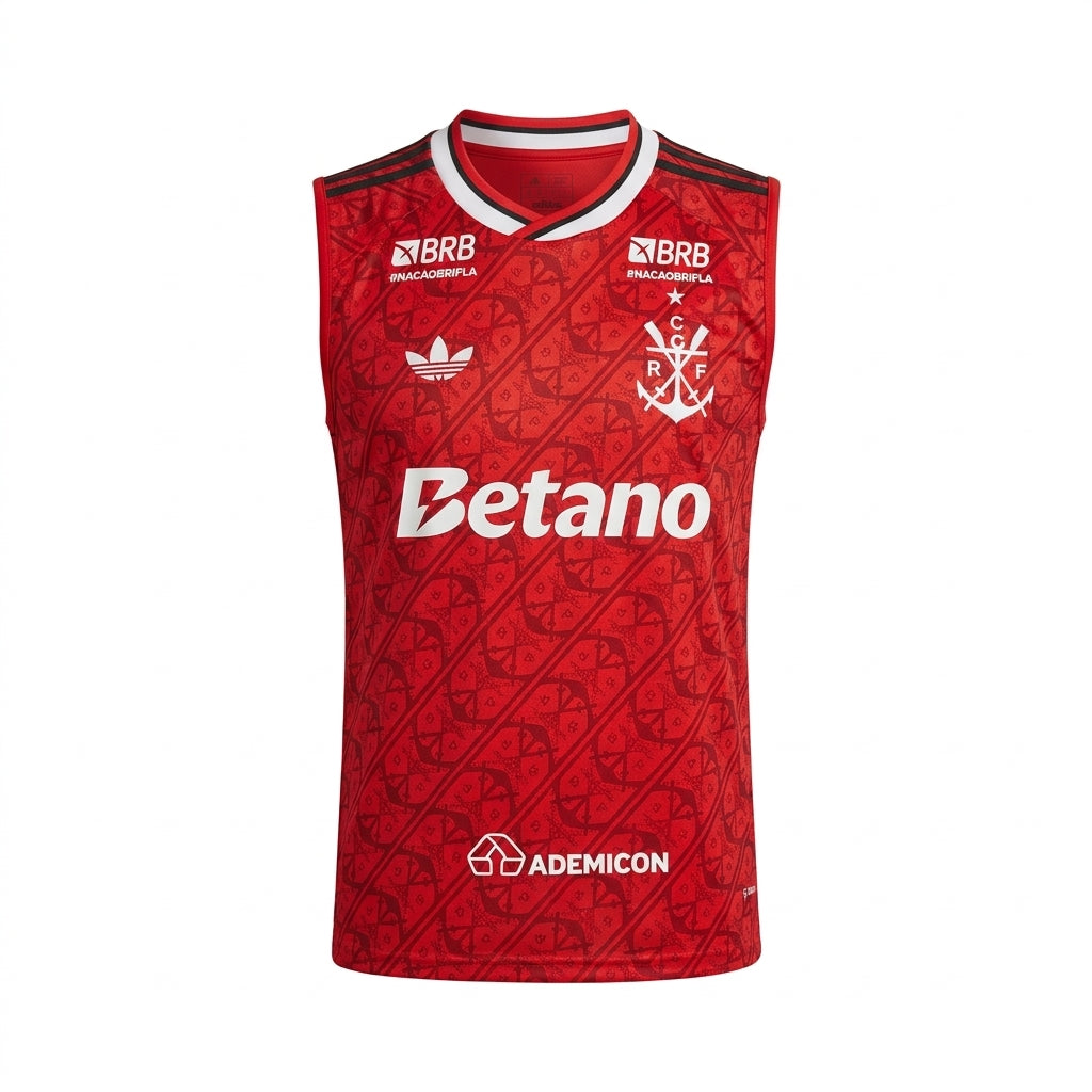 Flamengo Third 26/27 Torcedor Regata Com Patrocinios Adidas Masculina - Vermelho