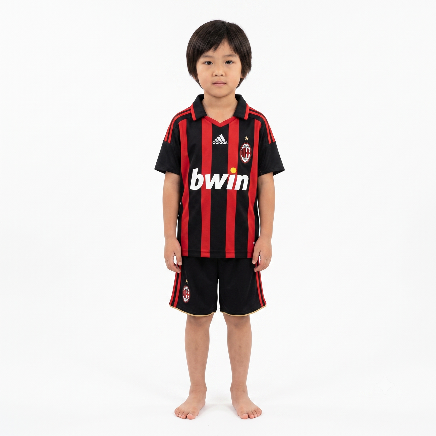 Kit Infantil Milan Home Retrô 2007 - Vermelho e Preto