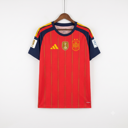 Espanha Home 26/27 Duas Estrelas + Patchs Adidas Torcedor - Vermelho