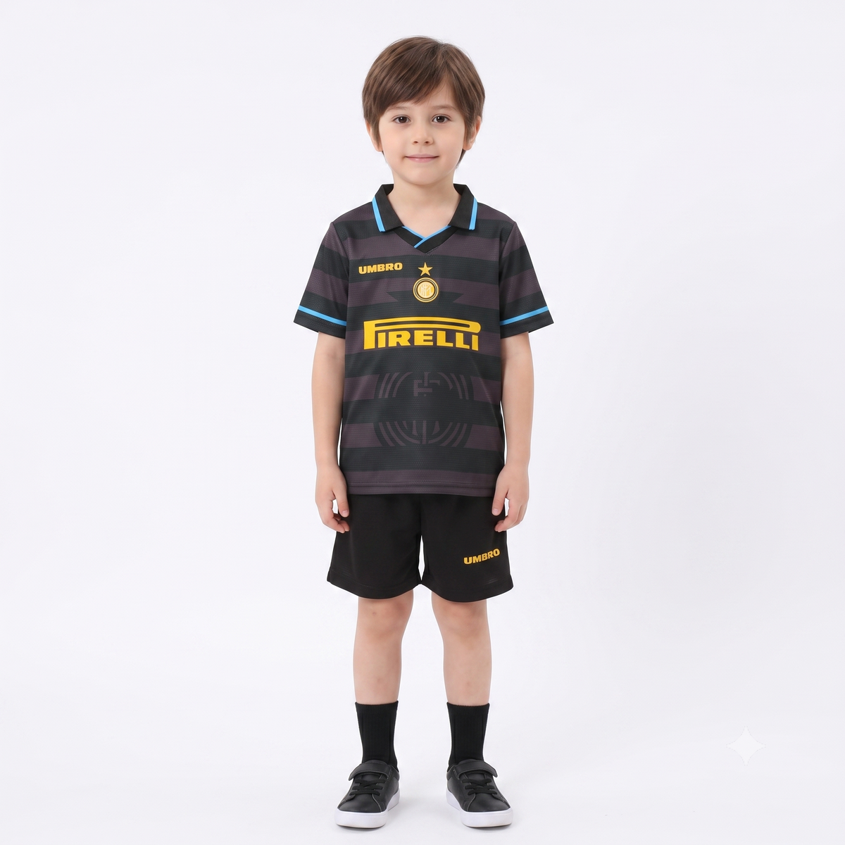 Kit Infantil Inter de Milão Third Retrô 97/98 - Cinza