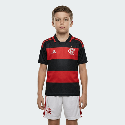 Kit Infantil Flamengo Home 26/27 - Rubro Negro