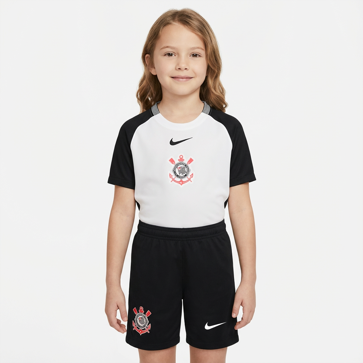 Kit Infantil Corinthians Home 25/26 - Branco e Preto