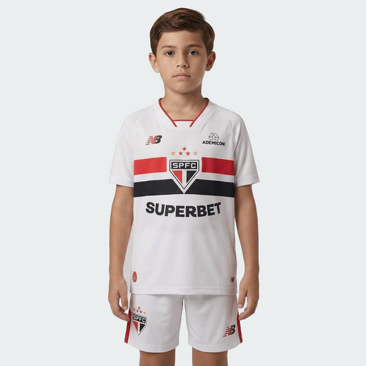 Kit Infantil São Paulo Home 26/27 - Branca