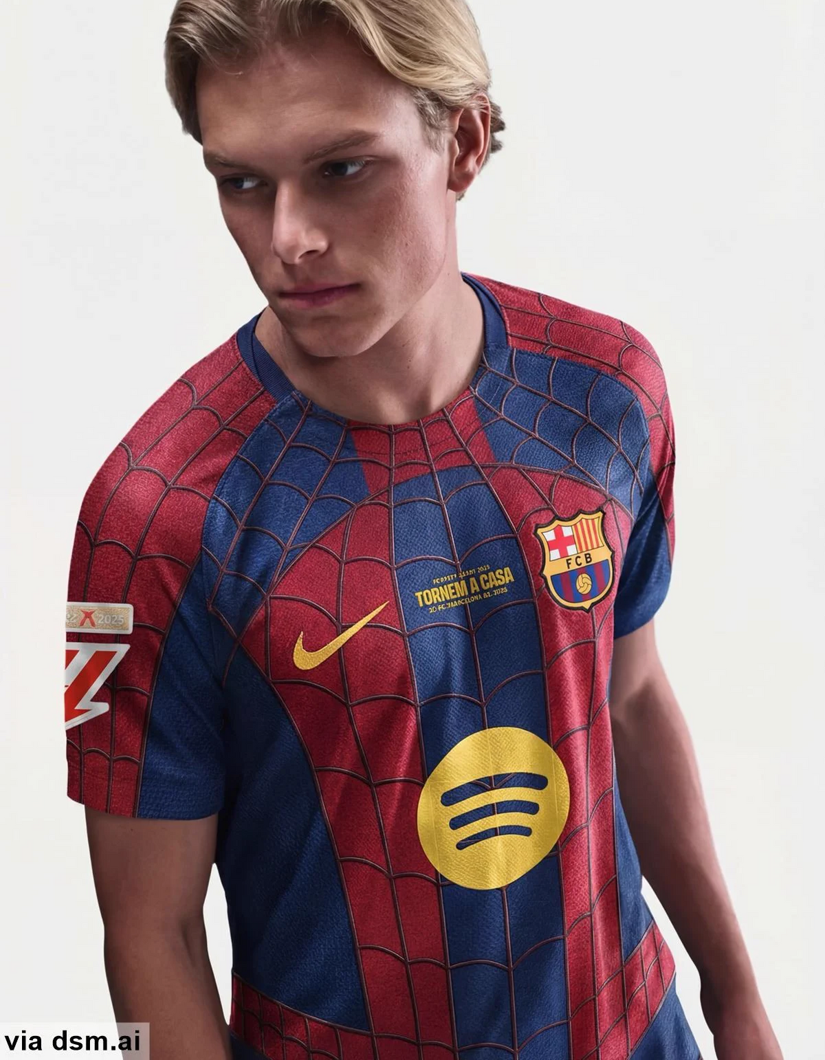 Barcelona X Spider Man 26/27 Jogador Nike - Grená
