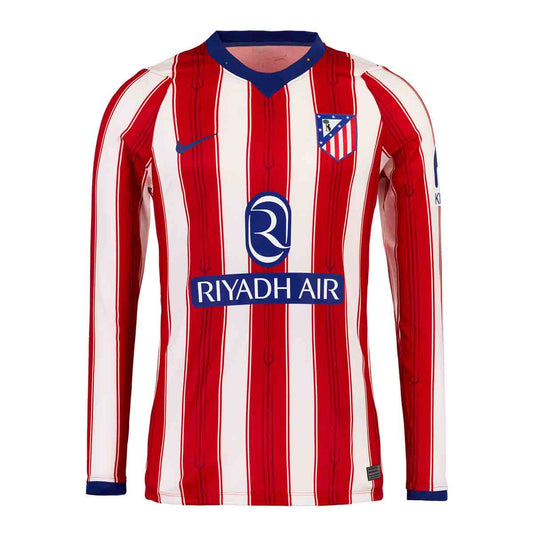 Atlético de Madrid Home Manga Longa 26/27 Torcedor Nike - Vermelho e Branca
