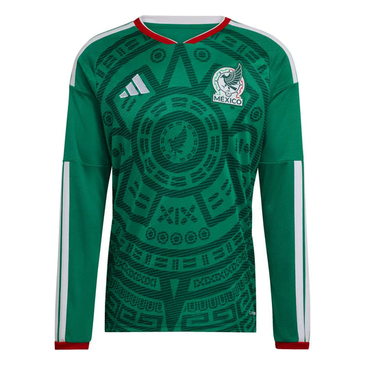 México Home Manga Longa 26/27 Masculino Torcedor Adidas  - Verde