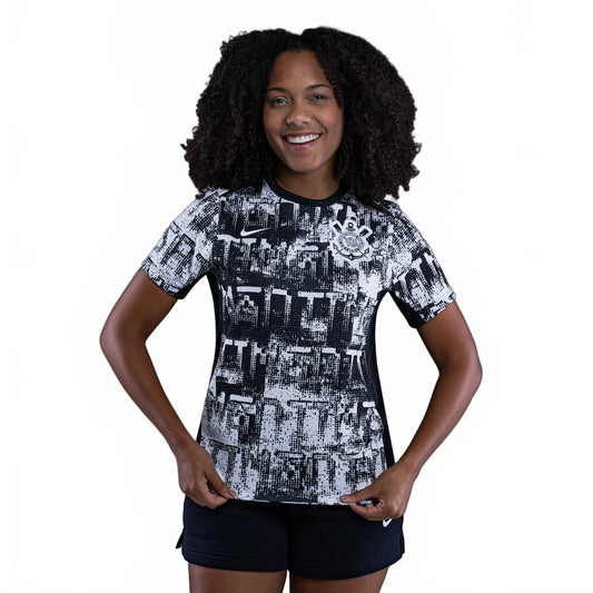 Corinthians Pré-Jogo 26/27 Nike Feminina - Branca e Preta
