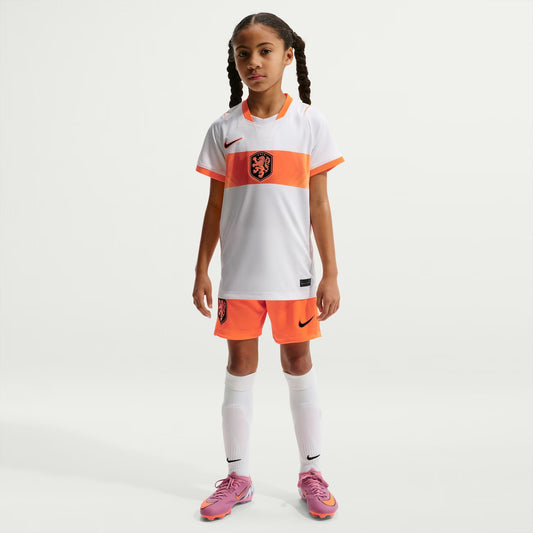 Kit Infantil Holanda Away 26/27 - Branco e Laranja