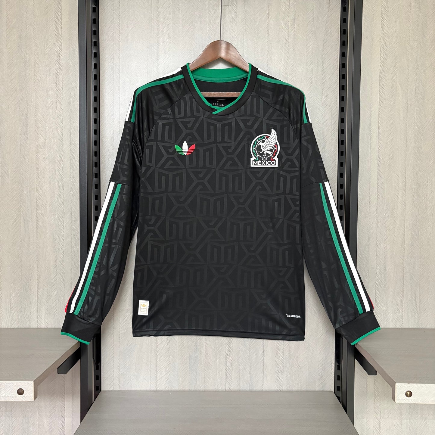 México Third Manga Longa 26/27 Masculino Torcedor Adidas  - Preta