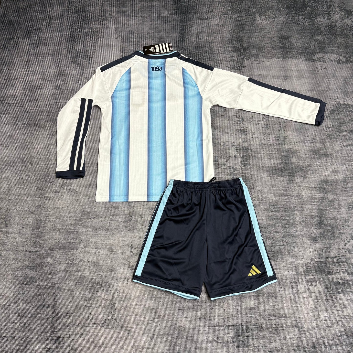 Kit Infantil Argentina Home Manga Longa 26/27 - Branco e Azul