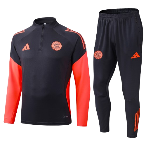 Kit Treino Infantil Agasalho + Calça Bayern De Munique - Preto e Vermelho