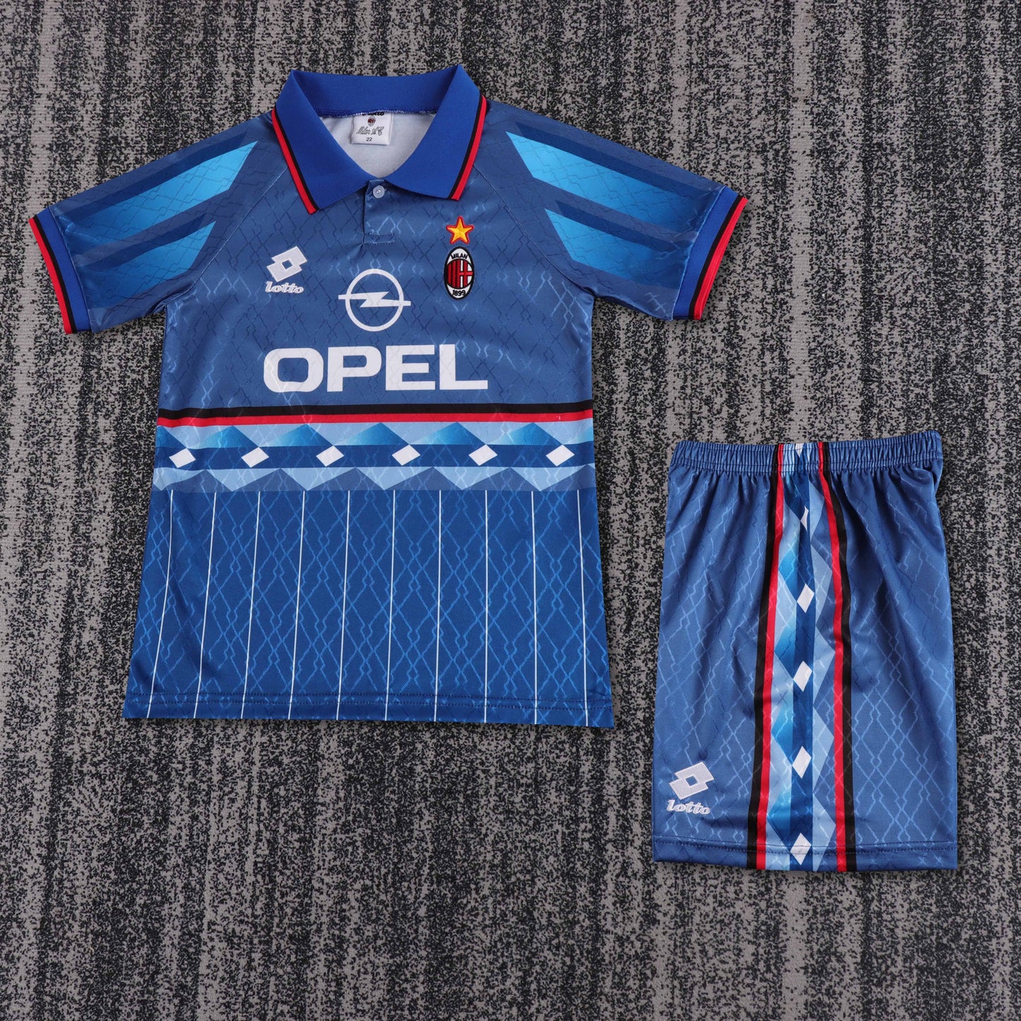 Kit Infantil Milan Third Retrô 95/96  - Azul