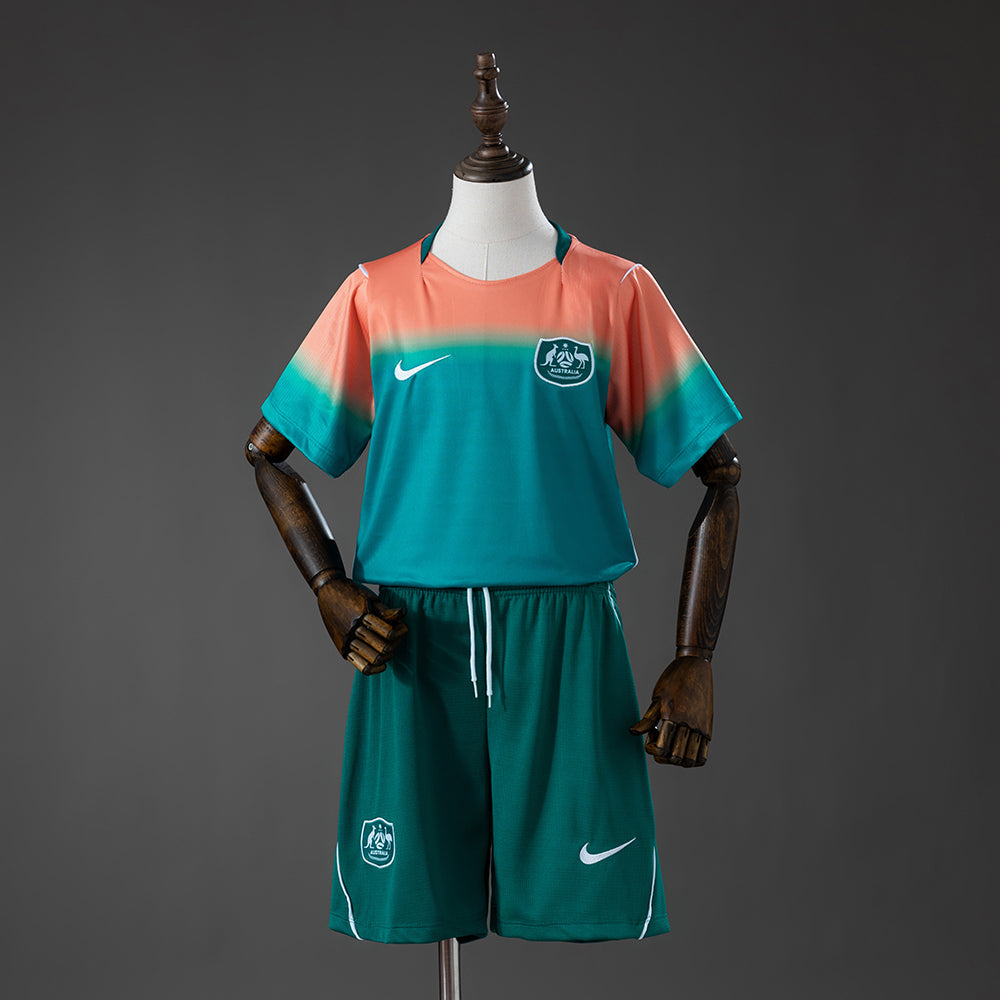 Kit Infantil Australia Away 26/27  - Verde e Laranja