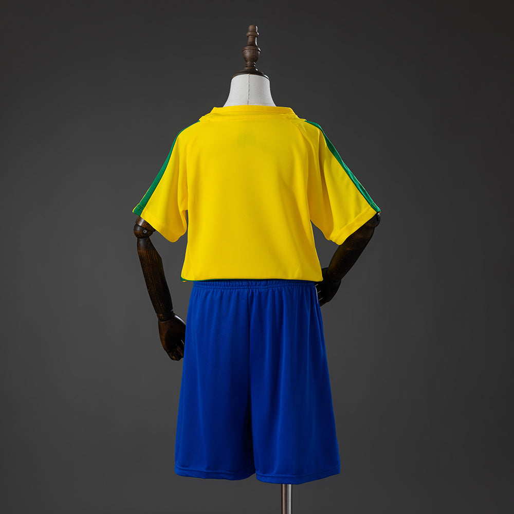Kit Infantil Brasil Retro Home 2002 - Amarela