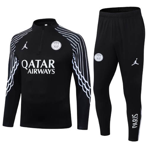 Kit Treino Infantil Agasalho + Calça PSG - Preto