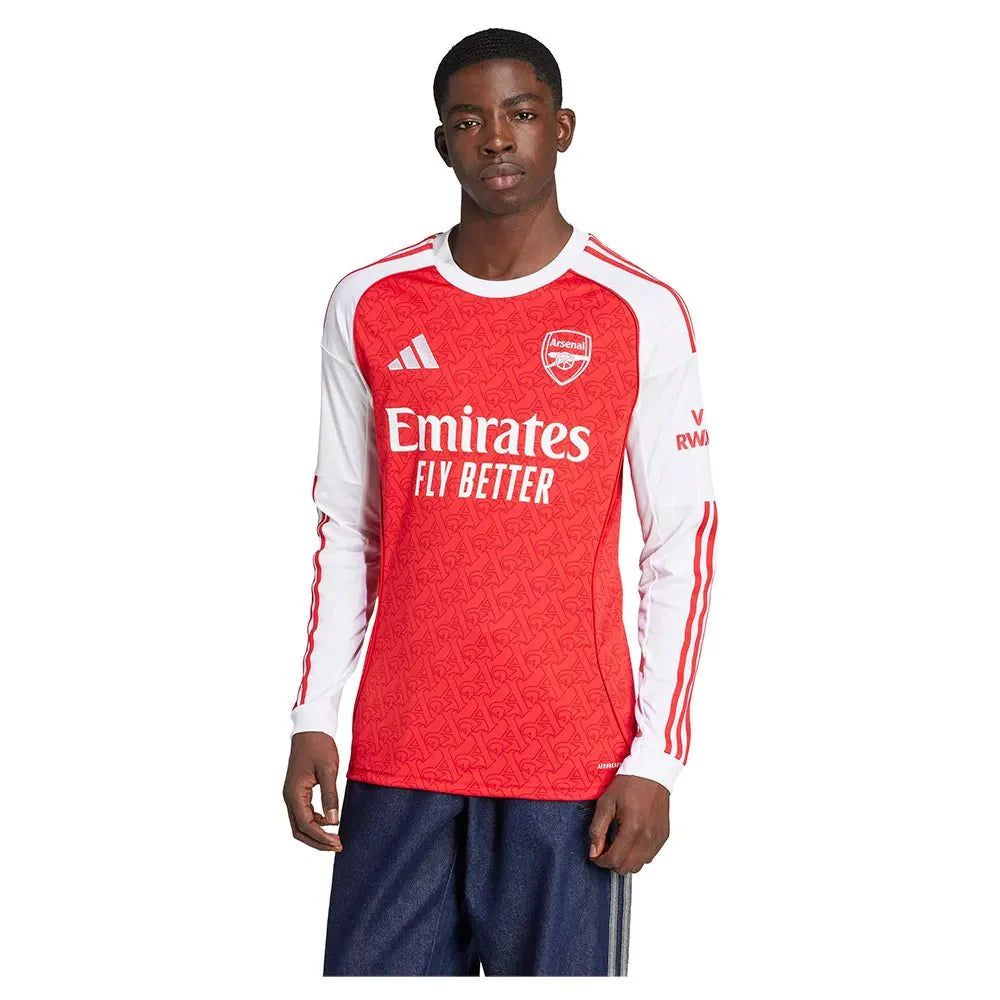 Arsenal Home 25/26 Manga Longa Adidas - Vermelho e Branco