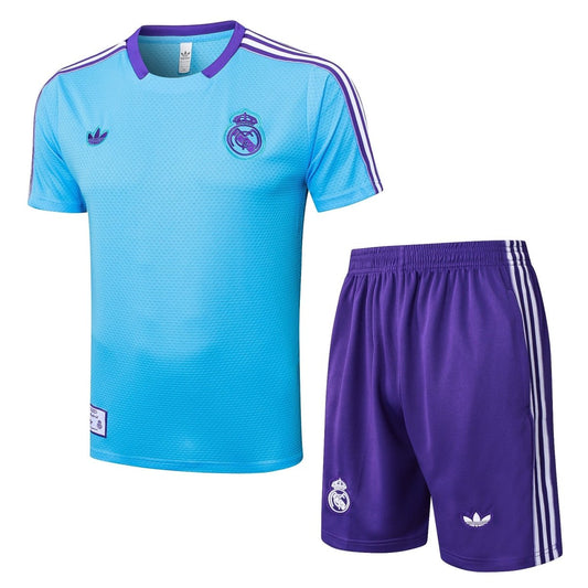 Kit de Treino Adulto Real Madrid 2025/26 Short e Camisa - Azul