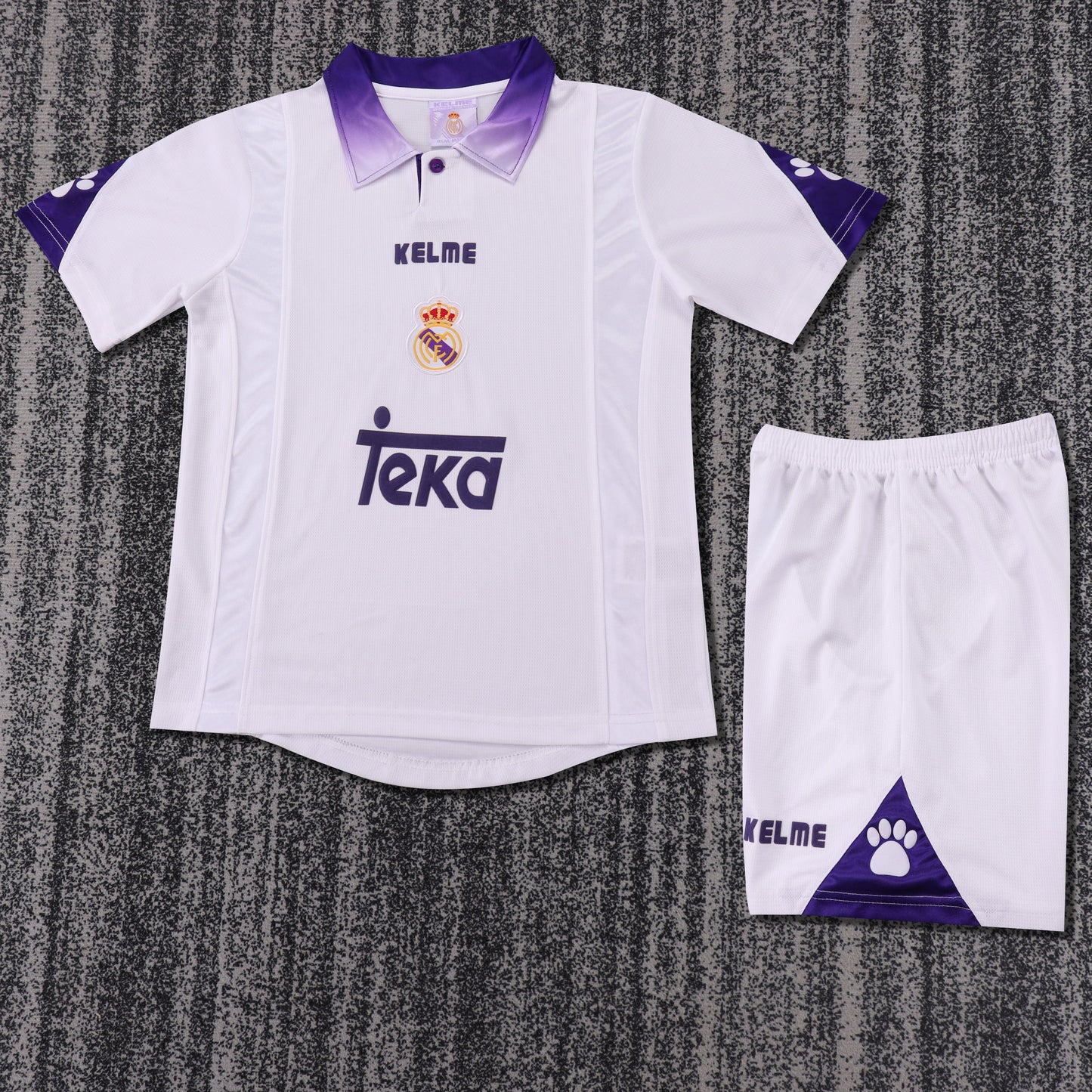 Kit Infantil Real Madrid Home Retrô 97/98 Kelme - Branco