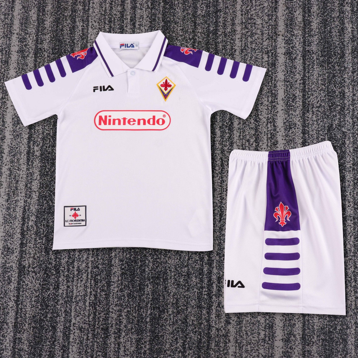 Kit Infantil Fiorentina Away Retrô 1998 - Branca