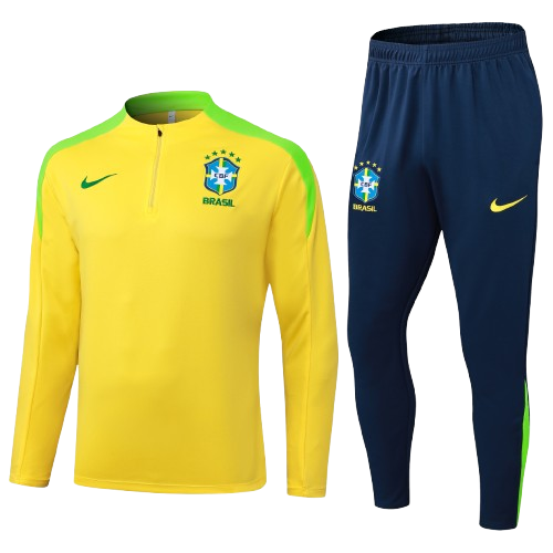 Kit Treino Infantil Agasalho + Calça Brasil - Amarelo