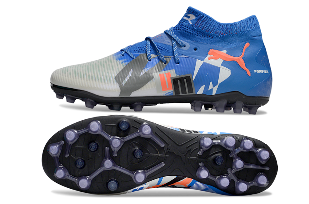Chuteira Campo Puma Future 8 Ultimate FG - Azul e Cinza