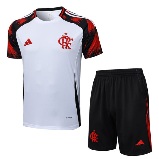 Kit Treino Flamengo 25/26 Masculino Short e Camisa - Branca e Preta