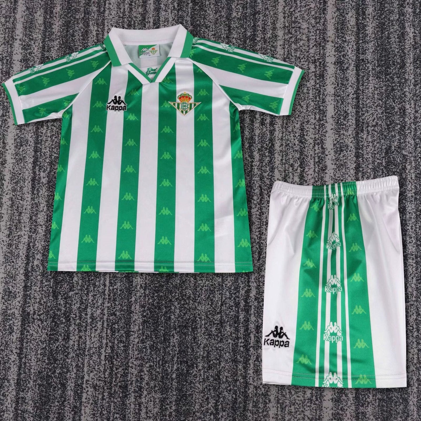 Kit Infantil Real Betis Home Retro 1995/96 - Verde e Branca