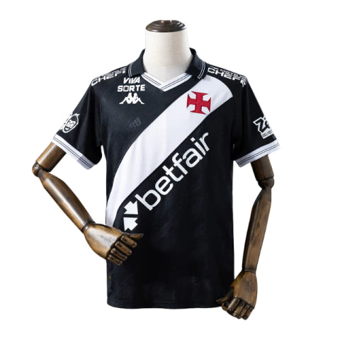 Vasco Home 25/26 Torcedor Com Patrocínios  - Preta e Branca
