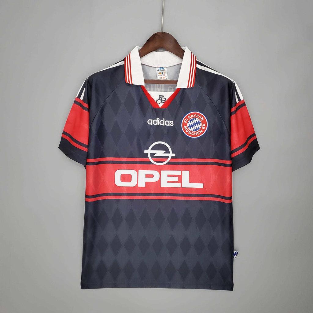 Bayern de Munique Retrô 1997/1999 Adidas - Azul Escuro e Vermelho