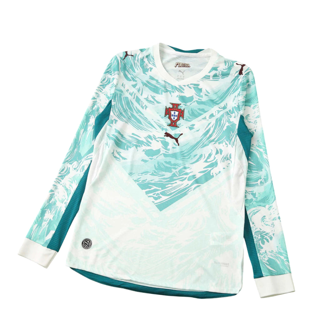 Portugal Away Manga Longa 26/27 Masculina Jogador Puma - Turquesa