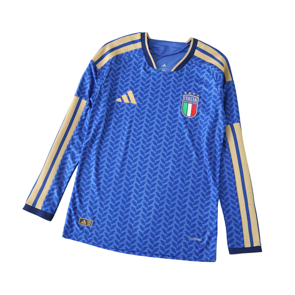 Itália Home Manga Longa 26/27 Masculina Jogador Adidas - Azul