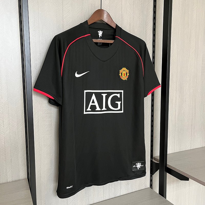 Manchester United Away 07/08 Retrô Nike - Preta