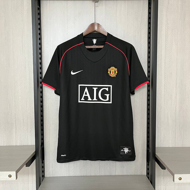 Manchester United Away 07/08 Retrô Nike - Preta