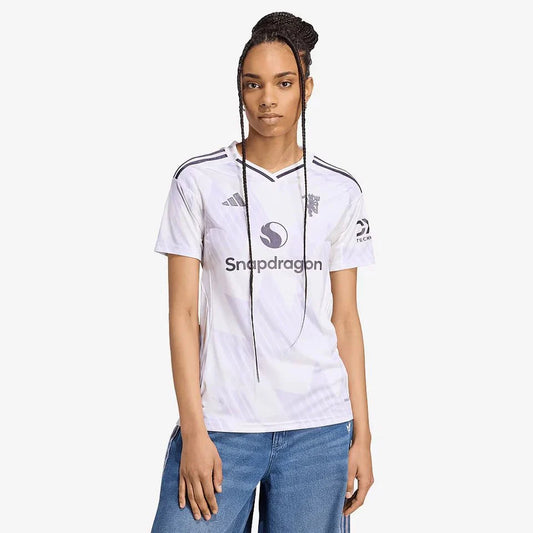 Manchester United Away 25/26 Feminina Adidas - Branco