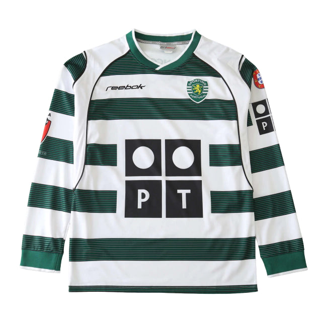 Sporting Home 02/03 Manga Longa Reebok - Verde e Branco