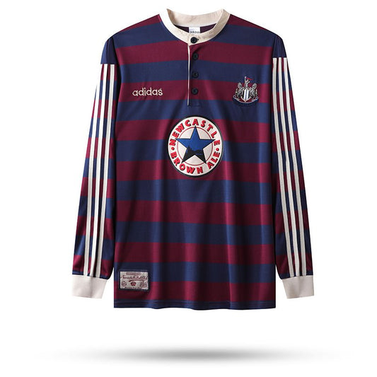 Newcastle Away Retro Manga Longa 95/96 Adidas - Azul e Vinho