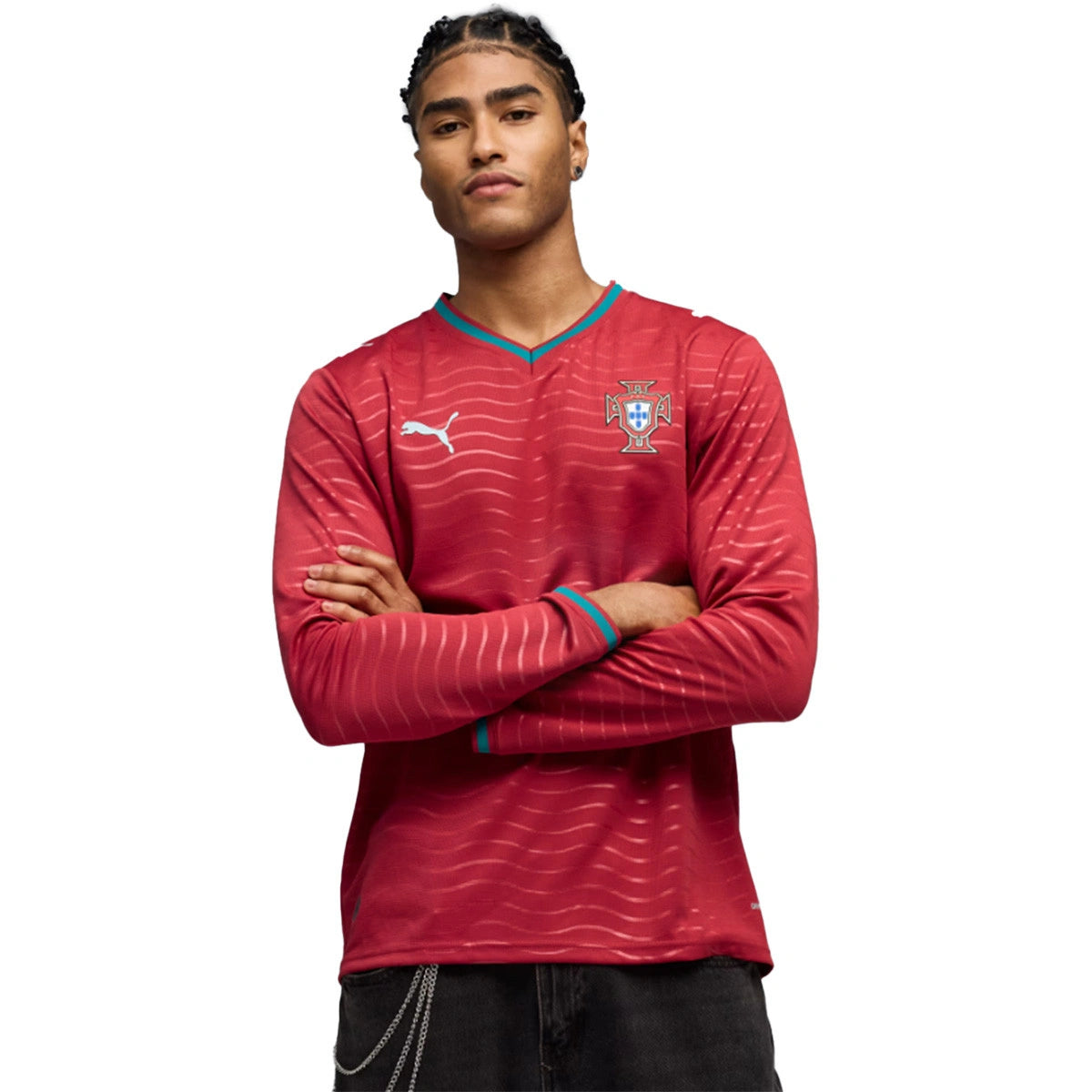 Portugal Home Manga Longa 26/27 Masculina Jogador Puma - Vermelha