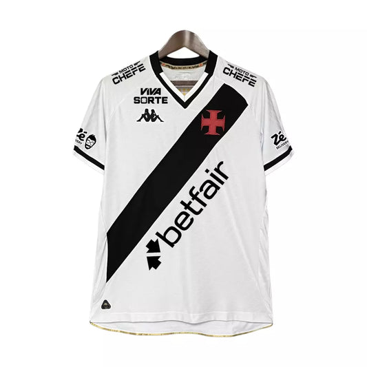 Vasco Away 25/26 Torcedor Com Patrocínios  - Branca e Preta