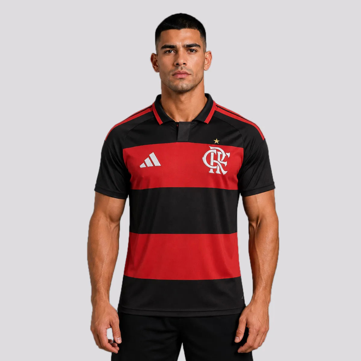 Flamengo Home 26/27 Torcedor Adidas Masculina - Vermelho e Preto