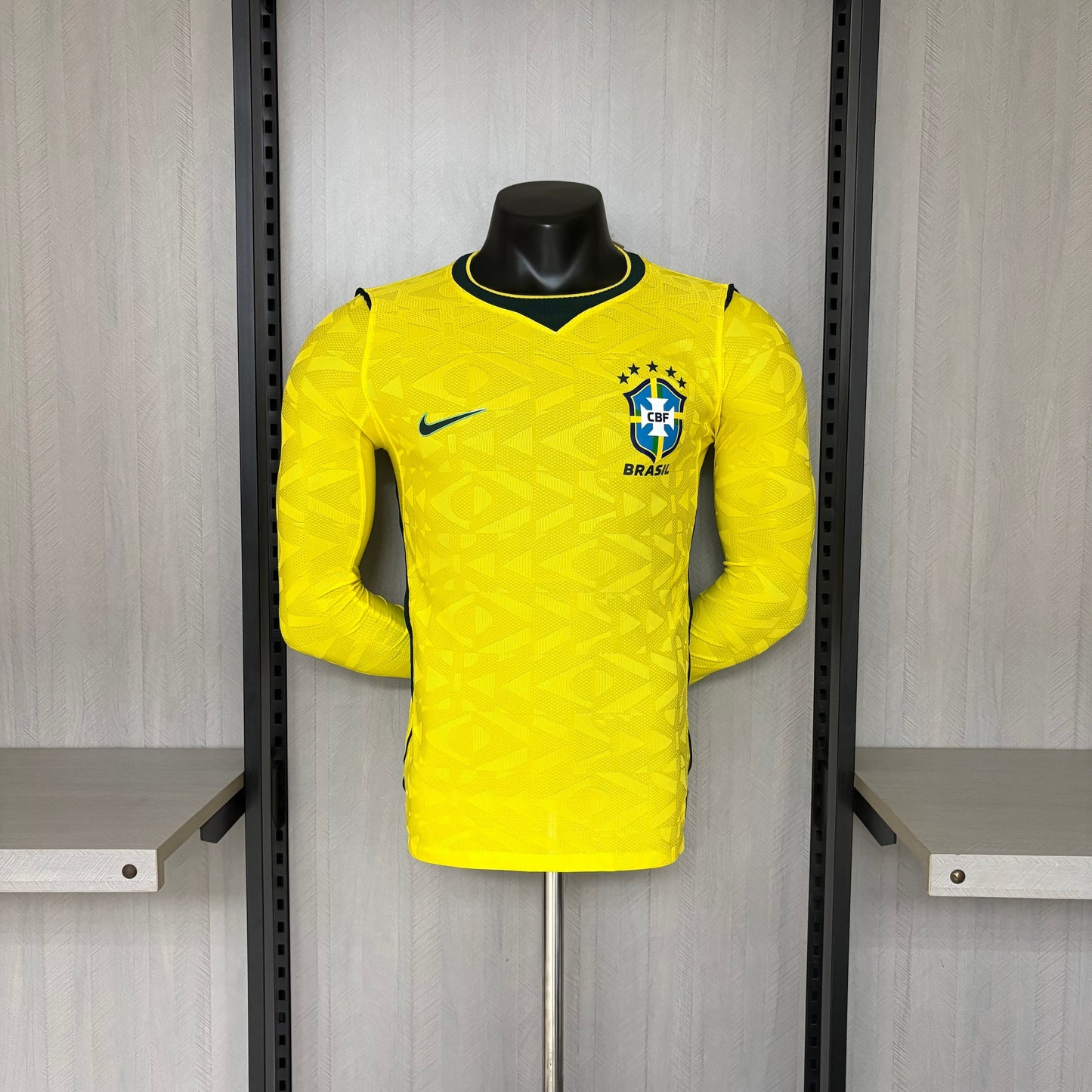 Brasil Home Manga Longa 26/27 Jogador Nike Masculina - Amarela