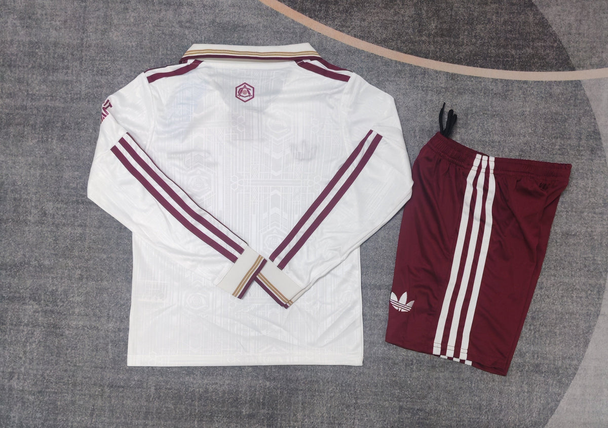 Kit Infantil Arsenal Third Manga Longa 25/26  - Branco